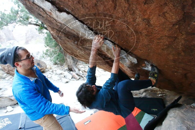 Bouldering in Hueco Tanks on 02/09/2019 with Blue Lizard Climbing and Yoga
Filename: SRM_20190209_1729070.jpg
Aperture: f/6.3
Shutter Speed: 1/125
Body: Canon EOS-1D Mark II
Lens: Canon EF 16-35mm f/2.8 L