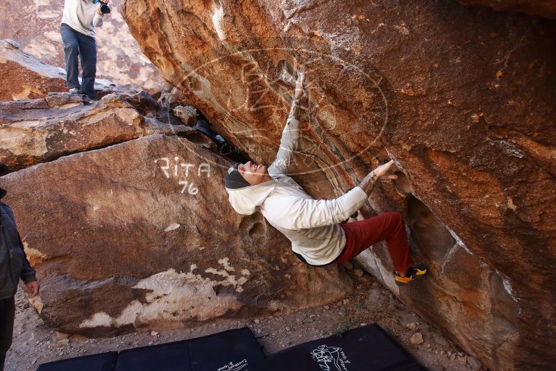 Bouldering in Hueco Tanks on 02/17/2019 with Blue Lizard Climbing and Yoga
Filename: SRM_20190217_1106450.jpg
Aperture: f/4.5
Shutter Speed: 1/320
Body: Canon EOS-1D Mark II
Lens: Canon EF 16-35mm f/2.8 L