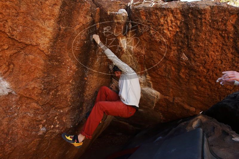 Bouldering in Hueco Tanks on 02/17/2019 with Blue Lizard Climbing and Yoga
Filename: SRM_20190217_1152080.jpg
Aperture: f/5.6
Shutter Speed: 1/400
Body: Canon EOS-1D Mark II
Lens: Canon EF 16-35mm f/2.8 L