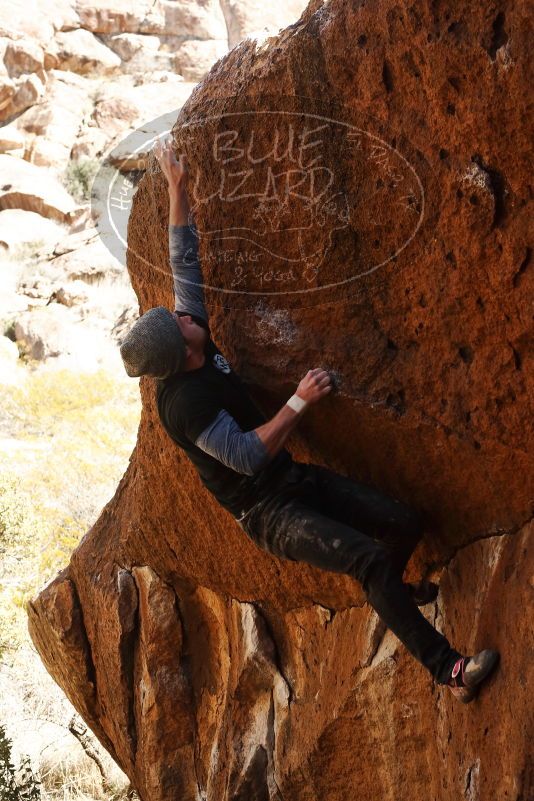 Bouldering in Hueco Tanks on 02/17/2019 with Blue Lizard Climbing and Yoga
Filename: SRM_20190217_1401190.jpg
Aperture: f/6.3
Shutter Speed: 1/250
Body: Canon EOS-1D Mark II
Lens: Canon EF 50mm f/1.8 II