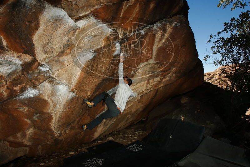 Bouldering in Hueco Tanks on 02/17/2019 with Blue Lizard Climbing and Yoga
Filename: SRM_20190217_1521210.jpg
Aperture: f/8.0
Shutter Speed: 1/250
Body: Canon EOS-1D Mark II
Lens: Canon EF 16-35mm f/2.8 L