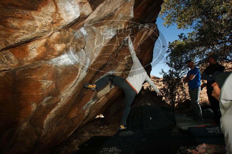 Bouldering in Hueco Tanks on 02/17/2019 with Blue Lizard Climbing and Yoga
Filename: SRM_20190217_1539090.jpg
Aperture: f/8.0
Shutter Speed: 1/250
Body: Canon EOS-1D Mark II
Lens: Canon EF 16-35mm f/2.8 L