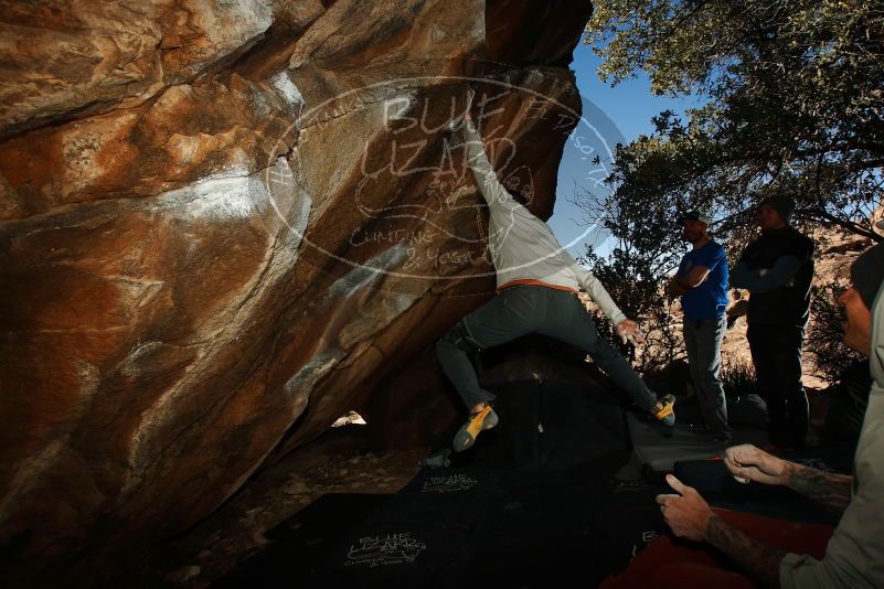 Bouldering in Hueco Tanks on 02/17/2019 with Blue Lizard Climbing and Yoga
Filename: SRM_20190217_1539100.jpg
Aperture: f/8.0
Shutter Speed: 1/250
Body: Canon EOS-1D Mark II
Lens: Canon EF 16-35mm f/2.8 L