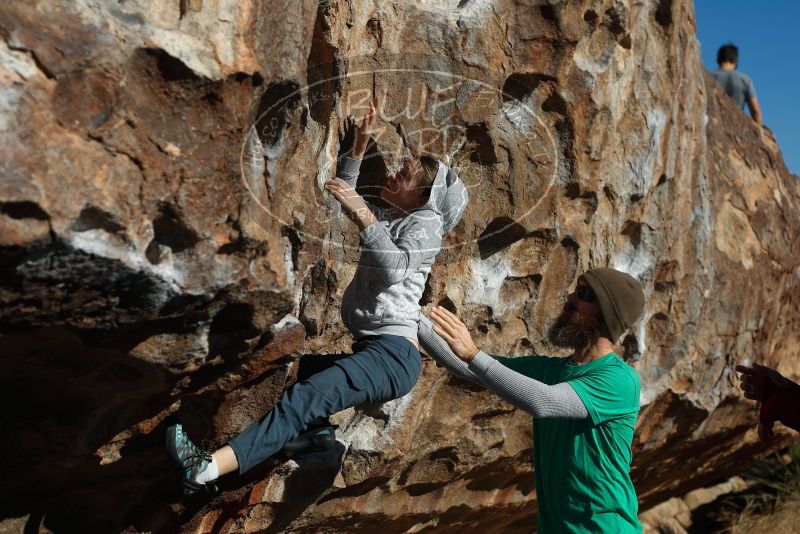 Bouldering in Hueco Tanks on 02/22/2019 with Blue Lizard Climbing and Yoga
Filename: SRM_20190222_1006360.jpg
Aperture: f/4.0
Shutter Speed: 1/1250
Body: Canon EOS-1D Mark II
Lens: Canon EF 50mm f/1.8 II