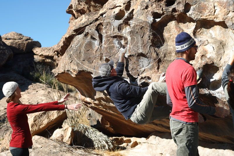 Bouldering in Hueco Tanks on 02/22/2019 with Blue Lizard Climbing and Yoga

Filename: SRM_20190222_1033570.jpg
Aperture: f/4.0
Shutter Speed: 1/500
Body: Canon EOS-1D Mark II
Lens: Canon EF 50mm f/1.8 II