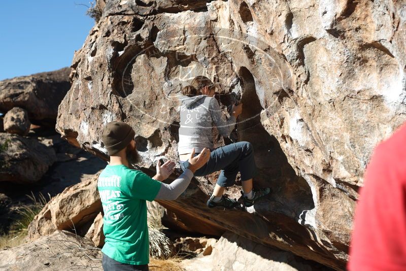 Bouldering in Hueco Tanks on 02/22/2019 with Blue Lizard Climbing and Yoga
Filename: SRM_20190222_1035220.jpg
Aperture: f/4.0
Shutter Speed: 1/500
Body: Canon EOS-1D Mark II
Lens: Canon EF 50mm f/1.8 II