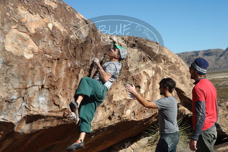 Bouldering in Hueco Tanks on 02/22/2019 with Blue Lizard Climbing and Yoga

Filename: SRM_20190222_1042160.jpg
Aperture: f/4.0
Shutter Speed: 1/800
Body: Canon EOS-1D Mark II
Lens: Canon EF 50mm f/1.8 II