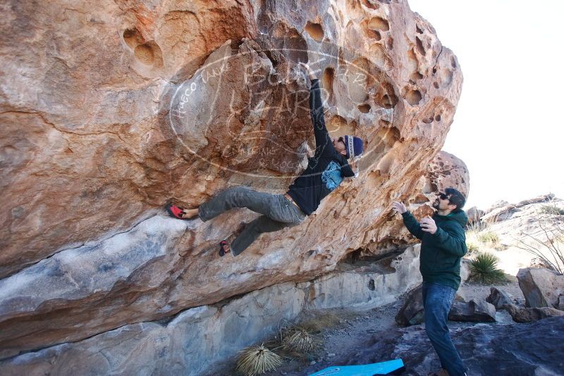 Bouldering in Hueco Tanks on 02/22/2019 with Blue Lizard Climbing and Yoga

Filename: SRM_20190222_1059130.jpg
Aperture: f/4.0
Shutter Speed: 1/500
Body: Canon EOS-1D Mark II
Lens: Canon EF 16-35mm f/2.8 L