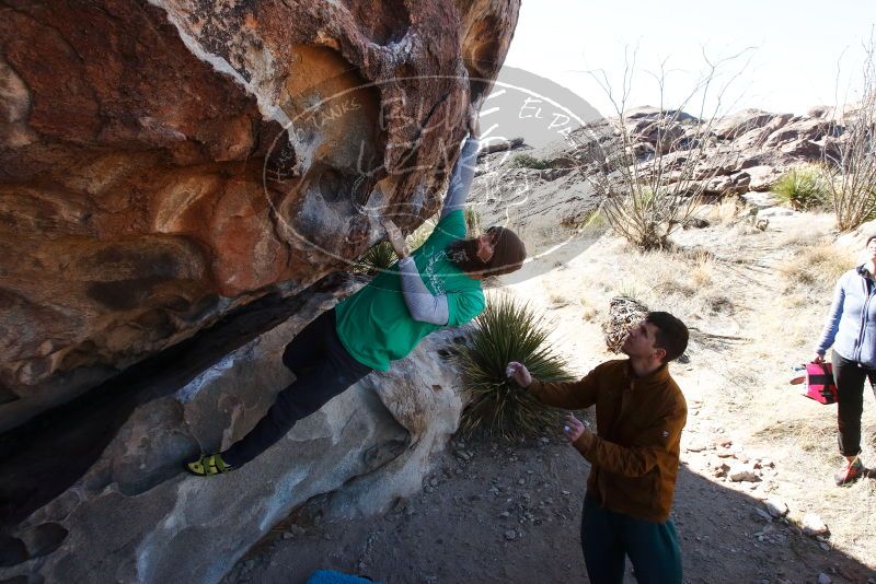Bouldering in Hueco Tanks on 02/22/2019 with Blue Lizard Climbing and Yoga

Filename: SRM_20190222_1115420.jpg
Aperture: f/9.0
Shutter Speed: 1/320
Body: Canon EOS-1D Mark II
Lens: Canon EF 16-35mm f/2.8 L