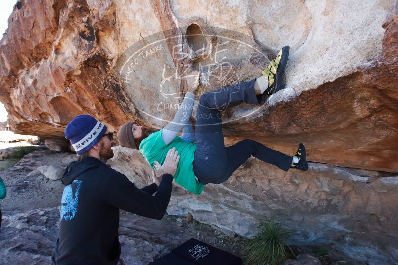 Bouldering in Hueco Tanks on 02/22/2019 with Blue Lizard Climbing and Yoga
Filename: SRM_20190222_1220460.jpg
Aperture: f/7.1
Shutter Speed: 1/250
Body: Canon EOS-1D Mark II
Lens: Canon EF 16-35mm f/2.8 L
