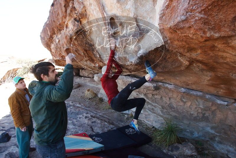Bouldering in Hueco Tanks on 02/22/2019 with Blue Lizard Climbing and Yoga
Filename: SRM_20190222_1223250.jpg
Aperture: f/8.0
Shutter Speed: 1/250
Body: Canon EOS-1D Mark II
Lens: Canon EF 16-35mm f/2.8 L