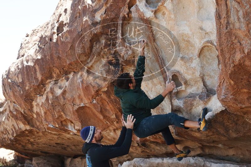 Bouldering in Hueco Tanks on 02/22/2019 with Blue Lizard Climbing and Yoga

Filename: SRM_20190222_1259190.jpg
Aperture: f/6.3
Shutter Speed: 1/250
Body: Canon EOS-1D Mark II
Lens: Canon EF 50mm f/1.8 II