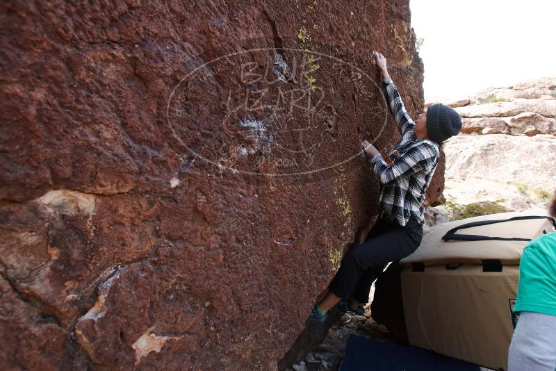 Bouldering in Hueco Tanks on 02/22/2019 with Blue Lizard Climbing and Yoga
Filename: SRM_20190222_1514320.jpg
Aperture: f/4.5
Shutter Speed: 1/250
Body: Canon EOS-1D Mark II
Lens: Canon EF 16-35mm f/2.8 L