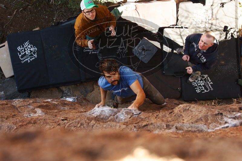 Bouldering in Hueco Tanks on 02/24/2019 with Blue Lizard Climbing and Yoga
Filename: SRM_20190224_1057530.jpg
Aperture: f/5.0
Shutter Speed: 1/200
Body: Canon EOS-1D Mark II
Lens: Canon EF 16-35mm f/2.8 L