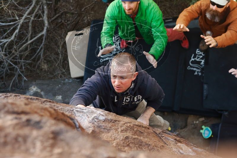 Bouldering in Hueco Tanks on 02/24/2019 with Blue Lizard Climbing and Yoga
Filename: SRM_20190224_1106431.jpg
Aperture: f/4.0
Shutter Speed: 1/250
Body: Canon EOS-1D Mark II
Lens: Canon EF 50mm f/1.8 II
