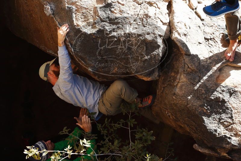 Bouldering in Hueco Tanks on 02/24/2019 with Blue Lizard Climbing and Yoga

Filename: SRM_20190224_1127320.jpg
Aperture: f/5.6
Shutter Speed: 1/400
Body: Canon EOS-1D Mark II
Lens: Canon EF 50mm f/1.8 II