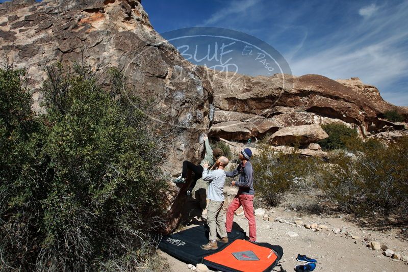 Bouldering in Hueco Tanks on 02/24/2019 with Blue Lizard Climbing and Yoga

Filename: SRM_20190224_1208300.jpg
Aperture: f/5.6
Shutter Speed: 1/250
Body: Canon EOS-1D Mark II
Lens: Canon EF 16-35mm f/2.8 L