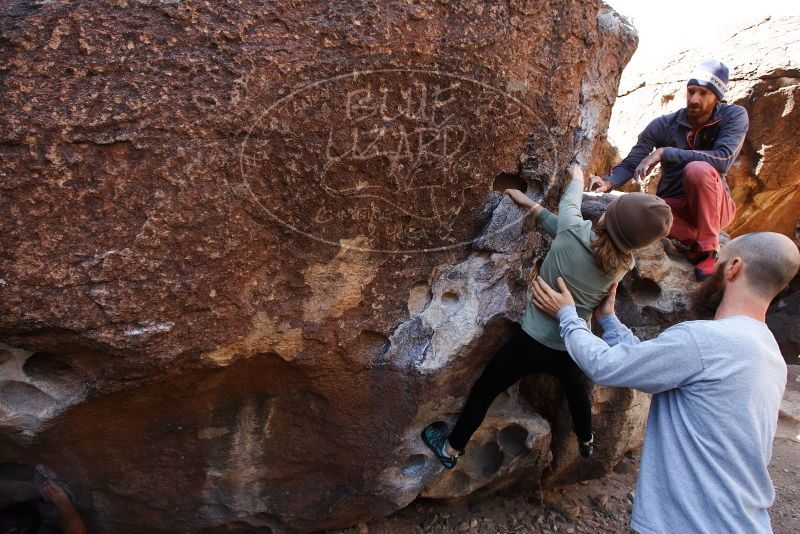 Bouldering in Hueco Tanks on 02/24/2019 with Blue Lizard Climbing and Yoga

Filename: SRM_20190224_1213180.jpg
Aperture: f/5.6
Shutter Speed: 1/250
Body: Canon EOS-1D Mark II
Lens: Canon EF 16-35mm f/2.8 L