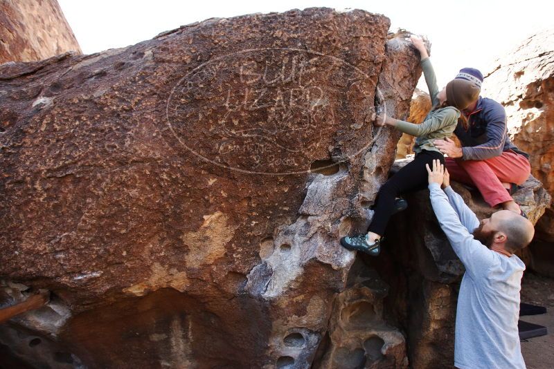 Bouldering in Hueco Tanks on 02/24/2019 with Blue Lizard Climbing and Yoga
Filename: SRM_20190224_1213480.jpg
Aperture: f/5.6
Shutter Speed: 1/400
Body: Canon EOS-1D Mark II
Lens: Canon EF 16-35mm f/2.8 L