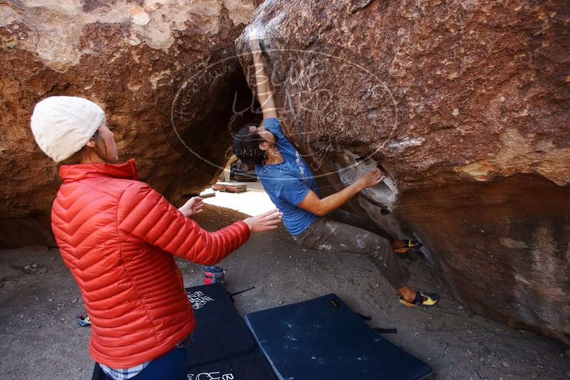 Bouldering in Hueco Tanks on 02/24/2019 with Blue Lizard Climbing and Yoga
Filename: SRM_20190224_1214530.jpg
Aperture: f/4.0
Shutter Speed: 1/640
Body: Canon EOS-1D Mark II
Lens: Canon EF 16-35mm f/2.8 L