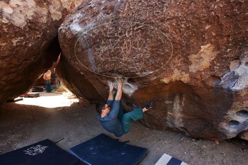 Bouldering in Hueco Tanks on 02/24/2019 with Blue Lizard Climbing and Yoga

Filename: SRM_20190224_1216380.jpg
Aperture: f/5.6
Shutter Speed: 1/320
Body: Canon EOS-1D Mark II
Lens: Canon EF 16-35mm f/2.8 L