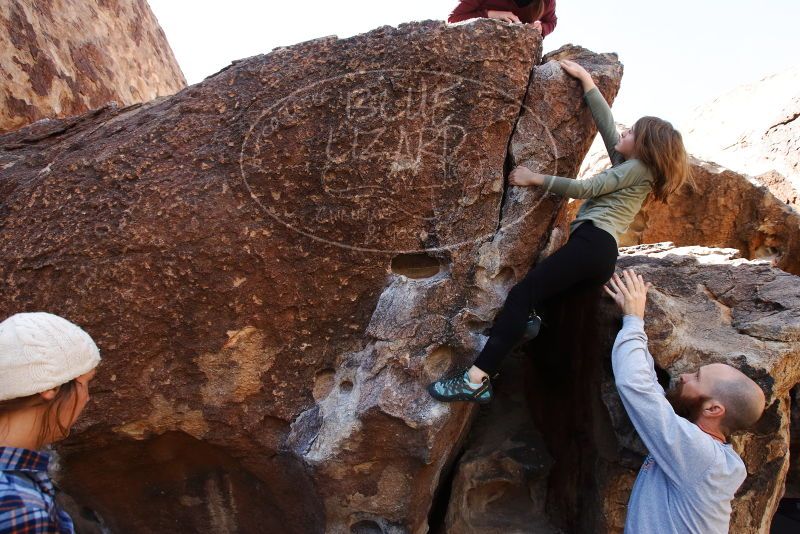 Bouldering in Hueco Tanks on 02/24/2019 with Blue Lizard Climbing and Yoga
Filename: SRM_20190224_1225140.jpg
Aperture: f/5.6
Shutter Speed: 1/400
Body: Canon EOS-1D Mark II
Lens: Canon EF 16-35mm f/2.8 L