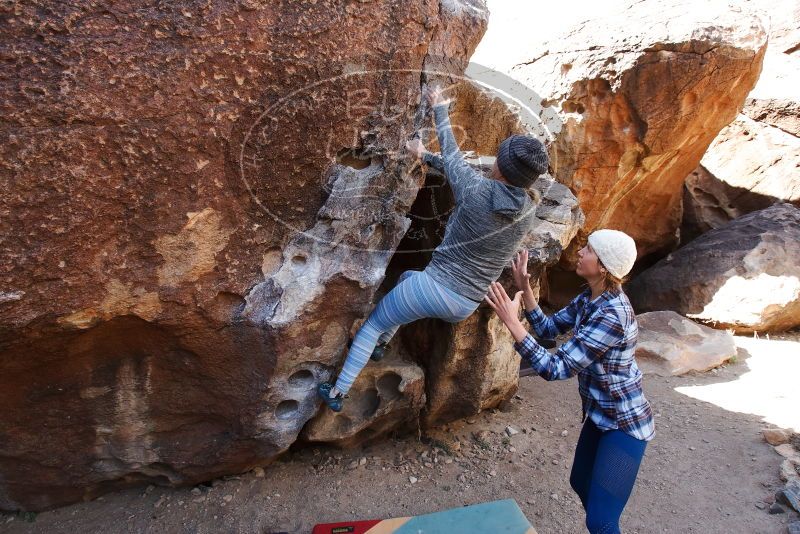 Bouldering in Hueco Tanks on 02/24/2019 with Blue Lizard Climbing and Yoga
Filename: SRM_20190224_1240380.jpg
Aperture: f/5.6
Shutter Speed: 1/250
Body: Canon EOS-1D Mark II
Lens: Canon EF 16-35mm f/2.8 L