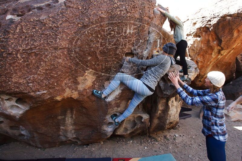 Bouldering in Hueco Tanks on 02/24/2019 with Blue Lizard Climbing and Yoga
Filename: SRM_20190224_1247410.jpg
Aperture: f/5.6
Shutter Speed: 1/320
Body: Canon EOS-1D Mark II
Lens: Canon EF 16-35mm f/2.8 L