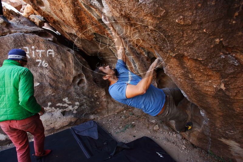Bouldering in Hueco Tanks on 02/24/2019 with Blue Lizard Climbing and Yoga
Filename: SRM_20190224_1328500.jpg
Aperture: f/4.0
Shutter Speed: 1/400
Body: Canon EOS-1D Mark II
Lens: Canon EF 16-35mm f/2.8 L