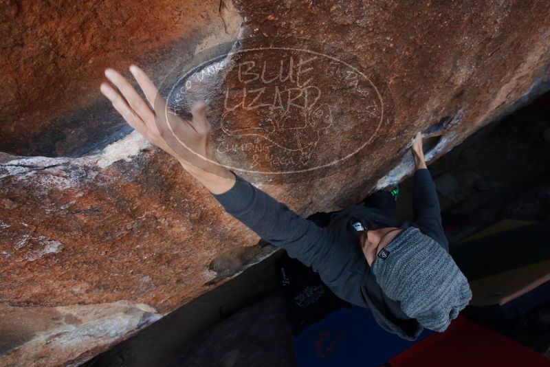 Bouldering in Hueco Tanks on 03/01/2019 with Blue Lizard Climbing and Yoga
Filename: SRM_20190301_1135210.jpg
Aperture: f/5.6
Shutter Speed: 1/400
Body: Canon EOS-1D Mark II
Lens: Canon EF 16-35mm f/2.8 L