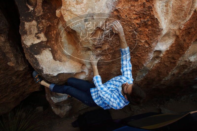 Bouldering in Hueco Tanks on 03/01/2019 with Blue Lizard Climbing and Yoga
Filename: SRM_20190301_1142320.jpg
Aperture: f/5.0
Shutter Speed: 1/400
Body: Canon EOS-1D Mark II
Lens: Canon EF 16-35mm f/2.8 L
