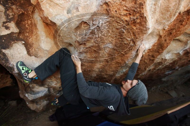 Bouldering in Hueco Tanks on 03/01/2019 with Blue Lizard Climbing and Yoga
Filename: SRM_20190301_1145150.jpg
Aperture: f/5.0
Shutter Speed: 1/200
Body: Canon EOS-1D Mark II
Lens: Canon EF 16-35mm f/2.8 L