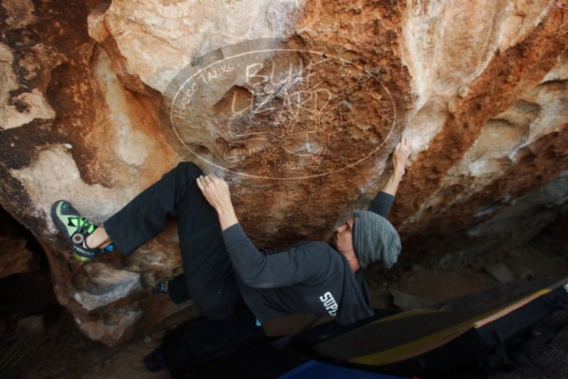 Bouldering in Hueco Tanks on 03/01/2019 with Blue Lizard Climbing and Yoga

Filename: SRM_20190301_1145190.jpg
Aperture: f/5.0
Shutter Speed: 1/250
Body: Canon EOS-1D Mark II
Lens: Canon EF 16-35mm f/2.8 L