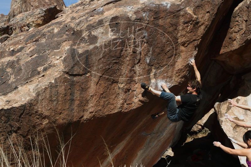 Bouldering in Hueco Tanks on 03/01/2019 with Blue Lizard Climbing and Yoga
Filename: SRM_20190301_1208530.jpg
Aperture: f/5.0
Shutter Speed: 1/250
Body: Canon EOS-1D Mark II
Lens: Canon EF 50mm f/1.8 II