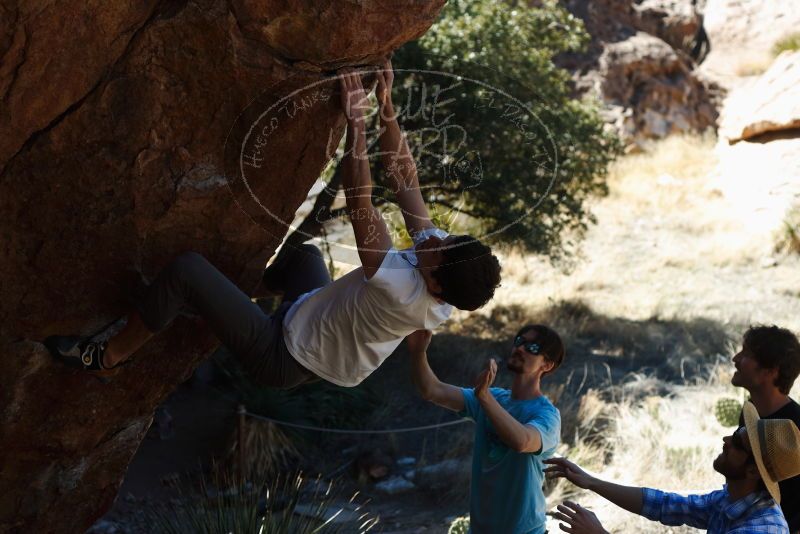 Bouldering in Hueco Tanks on 03/01/2019 with Blue Lizard Climbing and Yoga
Filename: SRM_20190301_1350100.jpg
Aperture: f/3.5
Shutter Speed: 1/640
Body: Canon EOS-1D Mark II
Lens: Canon EF 50mm f/1.8 II