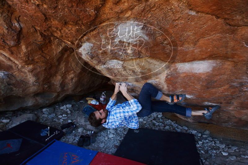 Bouldering in Hueco Tanks on 03/01/2019 with Blue Lizard Climbing and Yoga
Filename: SRM_20190301_1449080.jpg
Aperture: f/5.0
Shutter Speed: 1/250
Body: Canon EOS-1D Mark II
Lens: Canon EF 16-35mm f/2.8 L