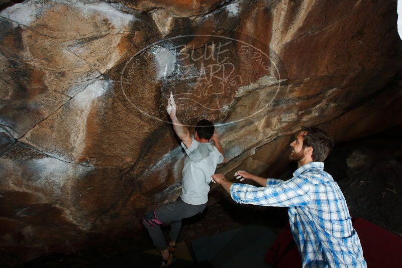 Bouldering in Hueco Tanks on 03/02/2019 with Blue Lizard Climbing and Yoga
Filename: SRM_20190302_1212500.jpg
Aperture: f/8.0
Shutter Speed: 1/250
Body: Canon EOS-1D Mark II
Lens: Canon EF 16-35mm f/2.8 L