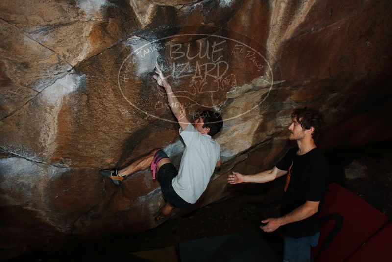 Bouldering in Hueco Tanks on 03/02/2019 with Blue Lizard Climbing and Yoga
Filename: SRM_20190302_1222320.jpg
Aperture: f/8.0
Shutter Speed: 1/250
Body: Canon EOS-1D Mark II
Lens: Canon EF 16-35mm f/2.8 L