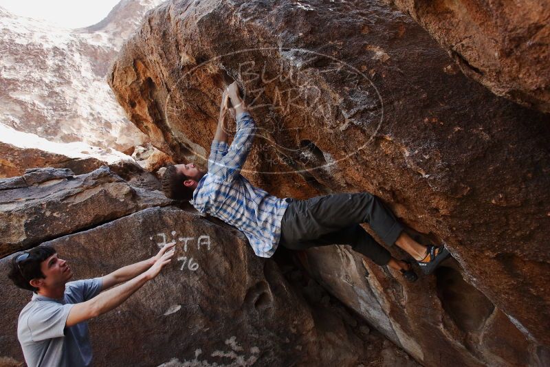 Bouldering in Hueco Tanks on 03/02/2019 with Blue Lizard Climbing and Yoga
Filename: SRM_20190302_1509490.jpg
Aperture: f/5.6
Shutter Speed: 1/250
Body: Canon EOS-1D Mark II
Lens: Canon EF 16-35mm f/2.8 L