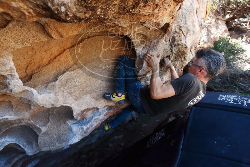 Bouldering in Hueco Tanks on 03/03/2019 with Blue Lizard Climbing and Yoga

Filename: SRM_20190303_1233500.jpg
Aperture: f/5.0
Shutter Speed: 1/640
Body: Canon EOS-1D Mark II
Lens: Canon EF 16-35mm f/2.8 L