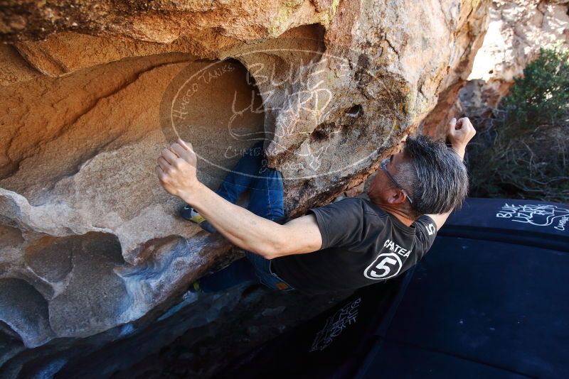 Bouldering in Hueco Tanks on 03/03/2019 with Blue Lizard Climbing and Yoga

Filename: SRM_20190303_1237441.jpg
Aperture: f/5.0
Shutter Speed: 1/800
Body: Canon EOS-1D Mark II
Lens: Canon EF 16-35mm f/2.8 L