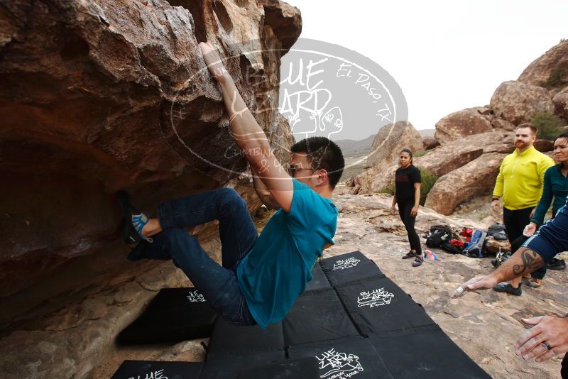 Bouldering in Hueco Tanks on 03/08/2019 with Blue Lizard Climbing and Yoga
Filename: SRM_20190308_1301530.jpg
Aperture: f/5.6
Shutter Speed: 1/500
Body: Canon EOS-1D Mark II
Lens: Canon EF 16-35mm f/2.8 L
