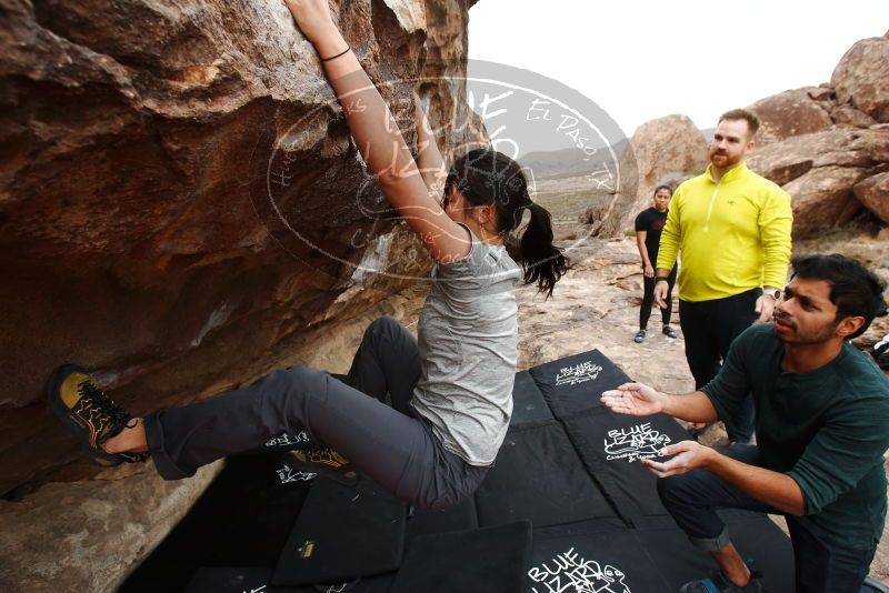 Bouldering in Hueco Tanks on 03/08/2019 with Blue Lizard Climbing and Yoga
Filename: SRM_20190308_1322370.jpg
Aperture: f/5.6
Shutter Speed: 1/320
Body: Canon EOS-1D Mark II
Lens: Canon EF 16-35mm f/2.8 L