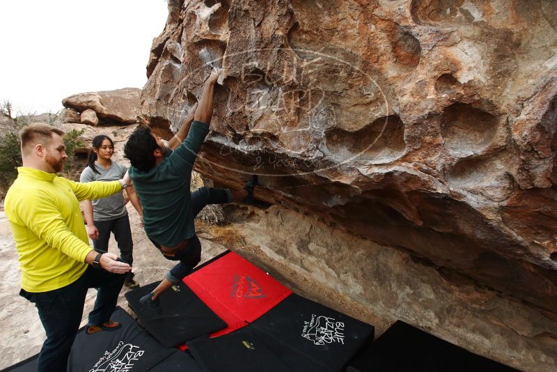 Bouldering in Hueco Tanks on 03/08/2019 with Blue Lizard Climbing and Yoga
Filename: SRM_20190308_1324590.jpg
Aperture: f/5.6
Shutter Speed: 1/400
Body: Canon EOS-1D Mark II
Lens: Canon EF 16-35mm f/2.8 L