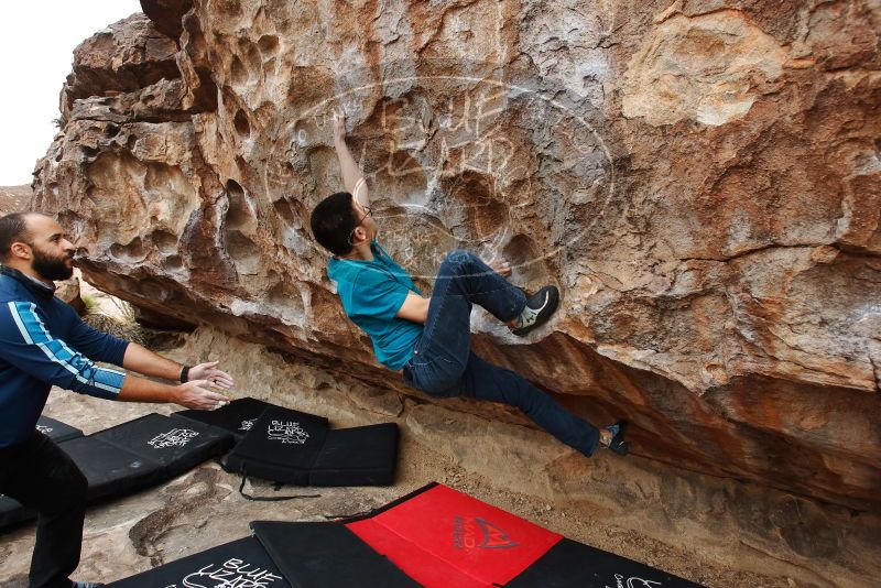 Bouldering in Hueco Tanks on 03/08/2019 with Blue Lizard Climbing and Yoga
Filename: SRM_20190308_1345060.jpg
Aperture: f/5.6
Shutter Speed: 1/400
Body: Canon EOS-1D Mark II
Lens: Canon EF 16-35mm f/2.8 L