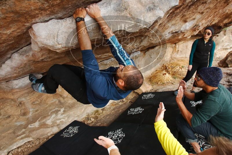 Bouldering in Hueco Tanks on 03/08/2019 with Blue Lizard Climbing and Yoga
Filename: SRM_20190308_1428310.jpg
Aperture: f/5.6
Shutter Speed: 1/200
Body: Canon EOS-1D Mark II
Lens: Canon EF 16-35mm f/2.8 L