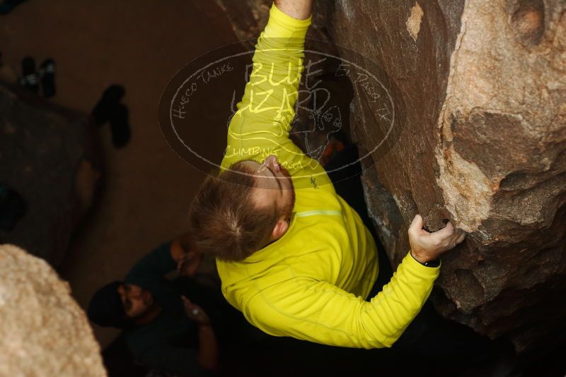 Bouldering in Hueco Tanks on 03/08/2019 with Blue Lizard Climbing and Yoga
Filename: SRM_20190308_1639220.jpg
Aperture: f/2.8
Shutter Speed: 1/500
Body: Canon EOS-1D Mark II
Lens: Canon EF 50mm f/1.8 II