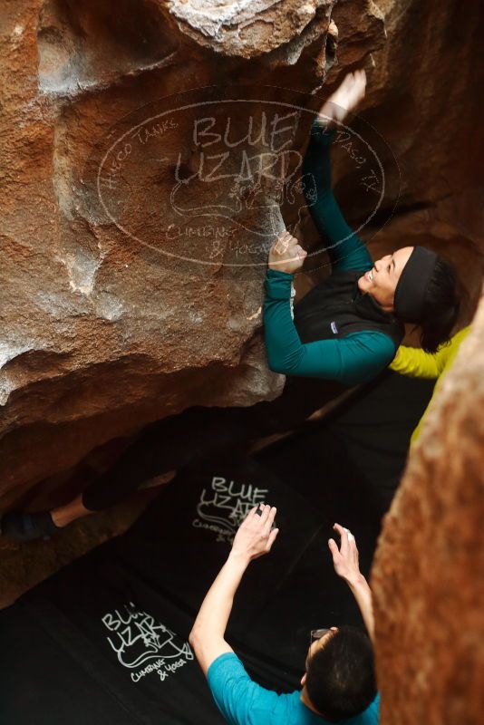 Bouldering in Hueco Tanks on 03/08/2019 with Blue Lizard Climbing and Yoga
Filename: SRM_20190308_1658280.jpg
Aperture: f/2.5
Shutter Speed: 1/80
Body: Canon EOS-1D Mark II
Lens: Canon EF 50mm f/1.8 II