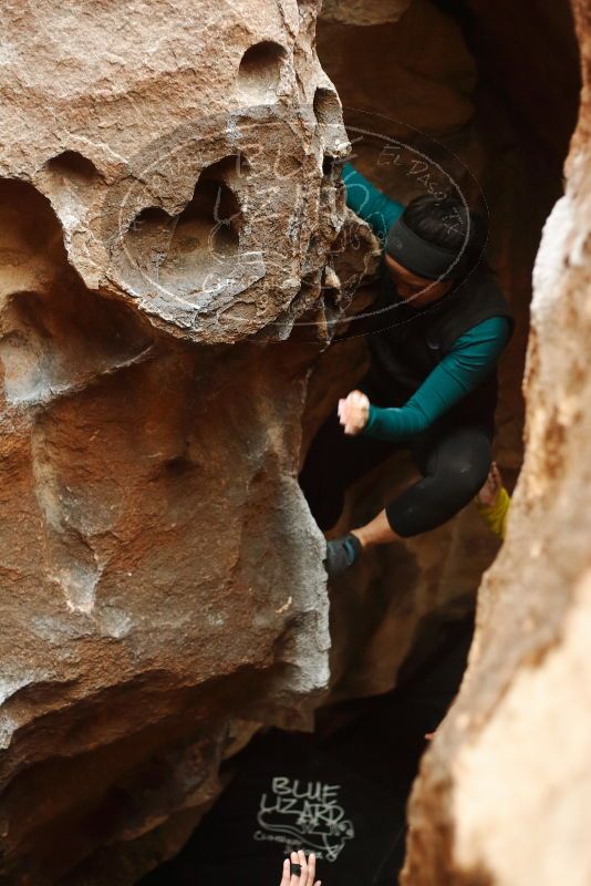 Bouldering in Hueco Tanks on 03/08/2019 with Blue Lizard Climbing and Yoga
Filename: SRM_20190308_1658490.jpg
Aperture: f/2.5
Shutter Speed: 1/80
Body: Canon EOS-1D Mark II
Lens: Canon EF 50mm f/1.8 II