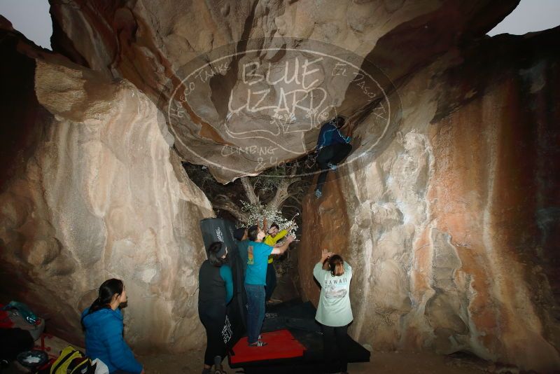 Bouldering in Hueco Tanks on 03/08/2019 with Blue Lizard Climbing and Yoga
Filename: SRM_20190308_1743000.jpg
Aperture: f/5.6
Shutter Speed: 1/250
Body: Canon EOS-1D Mark II
Lens: Canon EF 16-35mm f/2.8 L